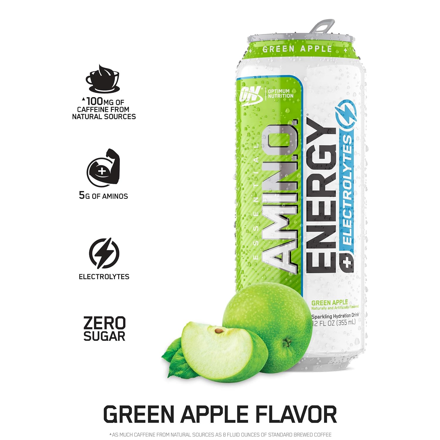 Optimum Nutrition Amino Energy Drink + Electrolytes for Hydration - Sugar Free， Amino Acids， BCAA， Keto Friendly， Sparkling Drink - Blueberry Lemonade， Pack of 12 (Packaging May Vary) - Image 2